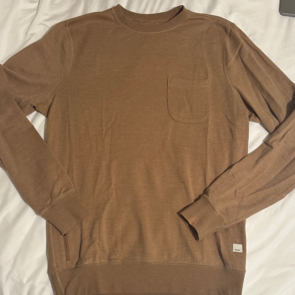 Vuori Ponto Crewneck Sweater in Brown